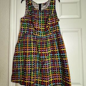 Retrolicious Colorful Grid Midi Dress